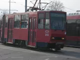 Belgrade tram line 7 with articulated tram 216 at Blok 42 (2016)