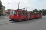 Belgrade tram line 7 with articulated tram 408 on Savski Trg (2008)