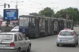 Belgrade tram line 7 with articulated tram 418 at Ekonomski Fakultet (2008)