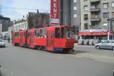 Belgrade tram line 9 with articulated tram 363 near Ekonomski Fakultet (2008)