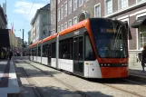 Bergen tram line 1 (Bybanen) with low-floor articulated tram 203 at Byparken (2010)