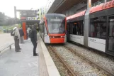 Bergen tram line 1 (Bybanen) with low-floor articulated tram 212 at Lagunen (2013)