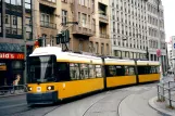 Berlin extra line 13 with low-floor articulated tram 1055 in the intersection Friedrichstraße/Oranienburger Straße (2002)