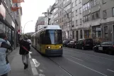 Berlin fast line M1 with low-floor articulated tram 1004 on Rosenthaler Straße (2012)
