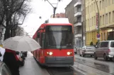 Berlin fast line M1 with low-floor articulated tram 2040 near Rosenthaler Platz (2007)