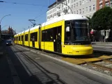 Berlin fast line M10 with low-floor articulated tram 9110 at S+U Warschauer Str. (2024)