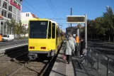 Berlin fast line M13 with articulated tram 6135 at S+U Frankfurter Allé (2012)