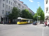 Berlin fast line M13 with low-floor articulated tram 1071 on Wülischstraße, Friedrichshain (2016)