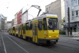 Berlin fast line M4 with articulated tram 6034 at S Hackescher Markt (2012)
