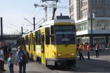 Berlin fast line M4 with articulated tram 7010 on Alexanderplatz (2012)