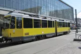Berlin fast line M4 with articulated tram 7053 at S+U Alexanderplatz/Gontardstraße (2011)