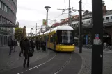 Berlin fast line M4 with low-floor articulated tram 8009 on Neue Promenade (2012)