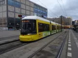 Berlin fast line M4 with low-floor articulated tram 8023 at U Alexanderplatz (2018)