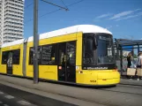 Berlin fast line M4 with low-floor articulated tram 9034 at U Alexanderplatz (2016)