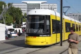 Berlin fast line M5 with low-floor articulated tram 8022 at U Alexanderplatz (2012)