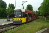 Berlin fast line M6 with low-floor articulated tram 1090 at Hellersdorf/Riesaer Straße (2013)