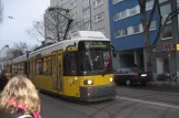Berlin tram line 12 with low-floor articulated tram 2001 on Rosenthaler Straße (2007)