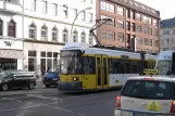 Berlin tram line 12 with low-floor articulated tram 2013 on Rosenthaler Straße (2012)