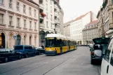 Berlin tram line 15 with low-floor articulated tram 2044 near Alte Schönhauser Straße (2002)