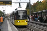 Berlin tram line 16 with low-floor articulated tram 1013 at S+U Frankfurter Allé (2012)