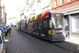 Berlin tram line 27 with low-floor articulated tram 1066 near Freiheit (2012)