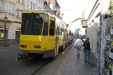 Berlin tram line 60 with articulated tram 6077 near Rathaus Köpenick (2012)