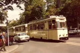 Berlin tram line 84 in the intersection Bölschestraße/Lindenallee, Friedrichshagen (1983)
