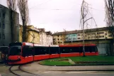 Berne tram line 3 with low-floor articulated tram 758 at Weissenbühl (2006)