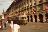 Berne tram line 3 with railcar 126 on Spitalgate (1982)