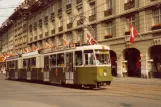 Berne tram line 9 with articulated tram 15 on Spitalgate (1982)