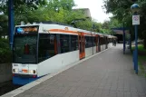 Bielefeld tram line 1 with articulated tram 568 at Schildesche (2012)