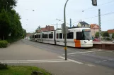 Bielefeld tram line 2 with articulated tram 5006 "Amt Jöllenbeck" at Prießallee (2016)