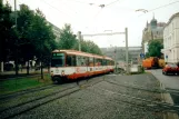 Bielefeld tram line 2 with articulated tram 533 near Rathaus (1998)