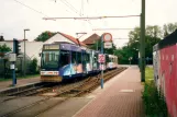 Bielefeld tram line 3 with articulated tram 573 at Sieker Mitte (2002)