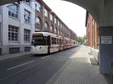 Bielefeld tram line 4 with articulated tram 5015 on Nikolaus-Durkopp-Straße (2020)