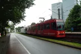 Bielefeld tram line 4 with articulated tram 566 at Bültmannshof (2012)