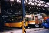 Blackpool railcar 602 inside the depot Blundell St. (2006)