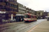Bochum tram line 302 with articulated tram 305 at Hauptbahnhof (1988)