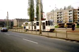Brandenburg an der Havel extra line 2 with articulated tram 183 at Hauptbahnhof (1991)