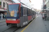 Bratislava tram line 13 with articulated tram 7110 at Kapucínska (2008)