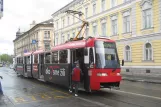 Bratislava tram line 14 with articulated tram 7112 at Nám. Ľ. Štúra (2008)