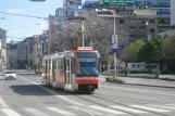 Bratislava tram line 14 with articulated tram 7113 on Centrum (2008)