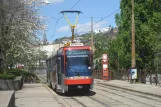 Bratislava tram line 8 with articulated tram 7106 at Pod stanicou (2008)