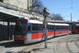 Bratislava tram line 8 with articulated tram 7107 at Hlavná stanica (2008)