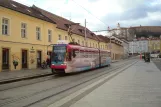 Bratislava tram line 9 with articulated tram 7126 on Kapucínska (2014)