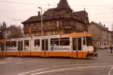Braunschweig articulated tram 8154 in the intersection Helstedter Straße/Georg-Westermann-Allee (1988)