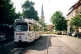 Braunschweig tram line 1 with articulated tram 7556 at Radeklint (2001)