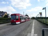 Braunschweig tram line 1 with low-floor articulated tram 0758 at Geibelstraße (2020)