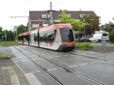 Braunschweig tram line 1 with low-floor articulated tram 1457 near Stöckheimer Markt (2024)