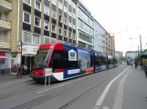 Braunschweig tram line 1 with low-floor articulated tram 1464 at Rathaus (2018)